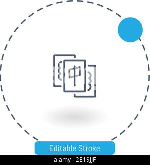 icône de vecteur de mahjong icônes de contour modifiables pour le web et mobile Illustration de Vecteur