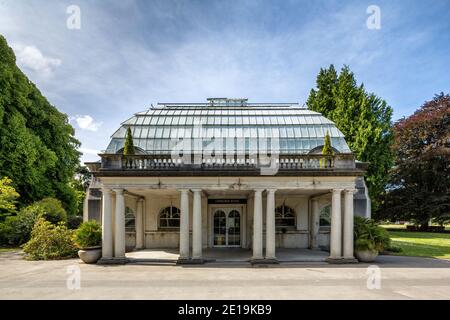 Maison Cuningham, jardins botaniques de Christchurch Banque D'Images