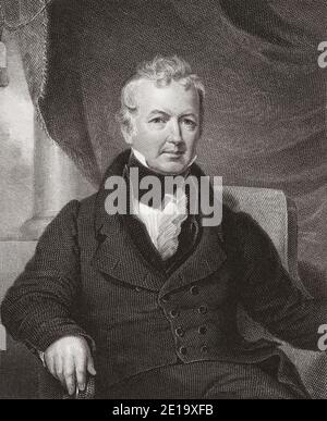 William Gaston, 1778 - 1844. Juriste américain. Il a été le représentant des États-Unis de Caroline du Nord et a écrit la chanson officielle des États, le Old North State. Après une gravure d'Asher Brown Durand d'une oeuvre de George Esten Cooke. Banque D'Images