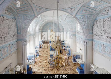 Salle Alexander du Palais d'hiver du Musée de l'Ermitage à Saint-Pétersbourg, Russie Banque D'Images