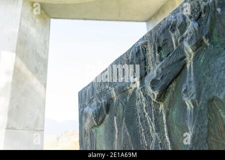 Belle sculpture moderniste à Drazgose, Slovénie Banque D'Images