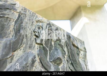 Belle sculpture moderniste à Drazgose, Slovénie Banque D'Images