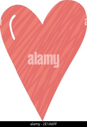 Coeur rouge isolé dessiné à la main avec texture doddled Illustration de Vecteur