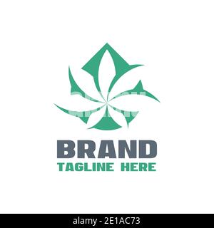 Logo moderne de l'huile de cannabis CBD Illustration de Vecteur