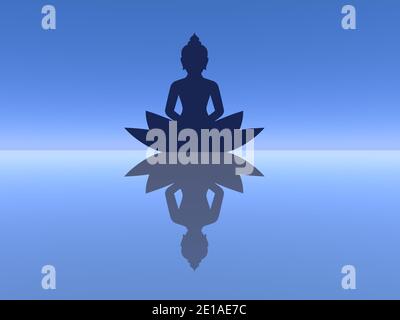 Méditation de Bouddha - rendu 3D Banque D'Images