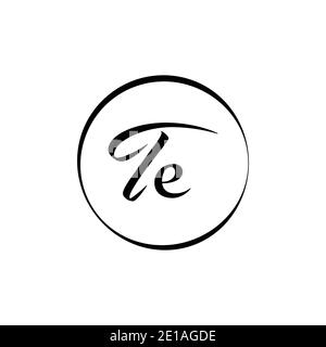 Modèle vectoriel de logo lettre TE initiale. Résumé script lettre TE logo Design Illustration de Vecteur