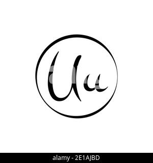 Modèle vectoriel de logo de la lettre UU initiale. Résumé lettre de script logo UU Illustration de Vecteur