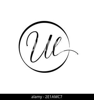 Modèle vectoriel de logo lettre UL initiale. Lettre de script abstraite logo UL Design Illustration de Vecteur
