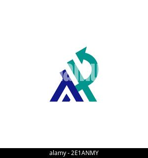 Modèle de conception de logo AP et flèche de croissance Illustration de Vecteur