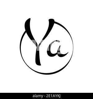 Modèle vectoriel de logo de lettre ya. Résumé lettre de script ya Illustration vectorielle Illustration de Vecteur