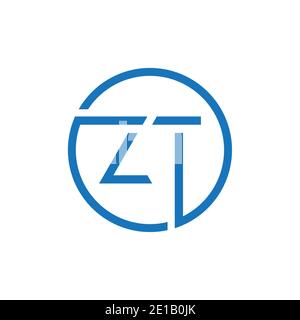 Modèle vectoriel de logo ZT. Illustration du vecteur ZT de la lettre circulaire initiale Illustration de Vecteur