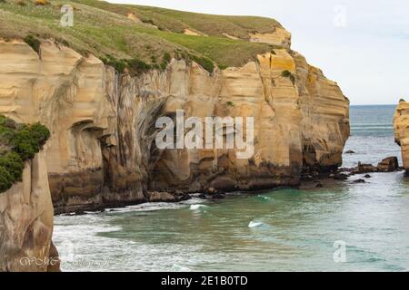 Tunnel Beach, Dunedin NZ Banque D'Images