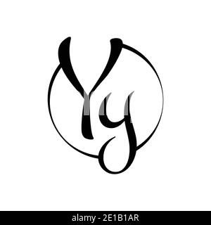 YY lettre logo Design modèle vectoriel. Illustration vectorielle de la lettre YY du script abstrait Illustration de Vecteur