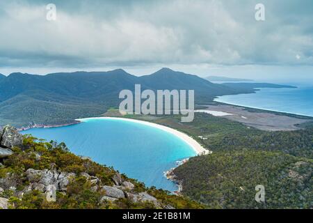 Wineglass Bay en Tasmanie Banque D'Images