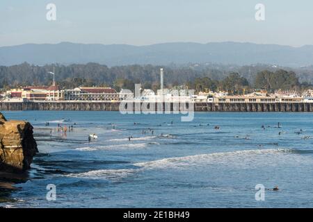 Etats-Unis, Californie, Santa Cruz: Surf spot Banque D'Images