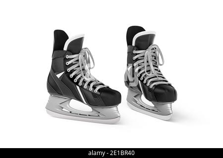 Une paire de patins de hockey sur glace s'isolent sur un blanc arrière-plan - rendu 3d Banque D'Images