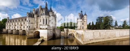 Le Château de Chenonceau est installé au bord du cher, près du petit village de Chenonceaux, dans le département de l'Indre-et-Loire, dans la vallée de la Loire Banque D'Images