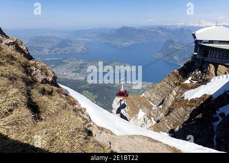 Pilatus, Suisse: Gare d'arrivée du téléphérique Banque D'Images