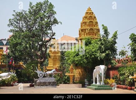 Wat Ounalom (Unnalom) temple de Phnom Penh. Cambodge Banque D'Images
