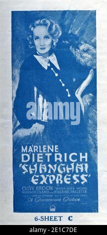 MARLENE DIETRICH dans SHANGHAI EXPRESS 1932 directeur Josef von STERNBERG Paramount Pictures Banque D'Images