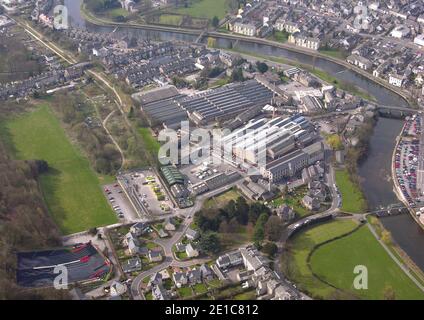 Vue aérienne de Castle Mills, Kendal Banque D'Images