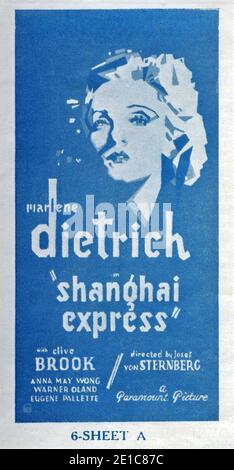 MARLENE DIETRICH dans SHANGHAI EXPRESS 1932 directeur Josef von STERNBERG Paramount Pictures Banque D'Images