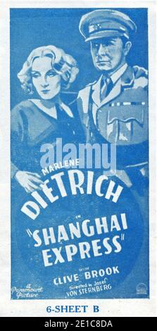 MARLENE DIETRICH et CLIVE BROOK, directrice de SHANGHAI EXPRESS 1932 Josef von STERNBERG Paramount photos Banque D'Images