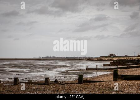 Groyne, Seasalter, Kent, Angleterre, Royaume-Uni Banque D'Images