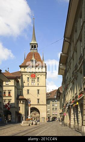 Kafigturm - Cage tower at Marktgasse street. Berne. La Suisse Banque D'Images