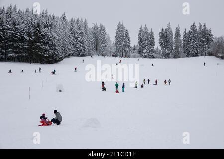 Piste de luge sur Farnsberg, Bavière Banque D'Images