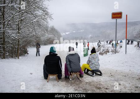 Piste de luge sur Farnsberg, Bavière Banque D'Images
