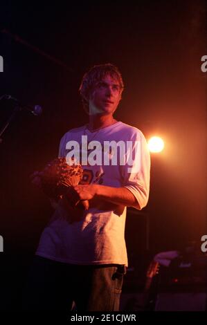 Blur en concert lors d'un concert de fan club secret où ils viennent de jouer leur « B Sides » tenu à la Electric Ballroom à Londres, Royaume-Uni. 6 septembre 1999. Banque D'Images