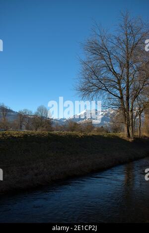 Paysage autour de Vaduz au Liechtenstein 16.12.2020 Banque D'Images