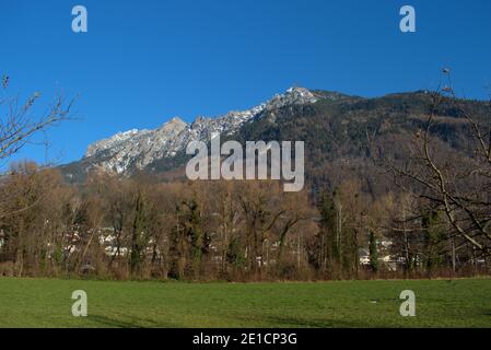 Paysage autour de Vaduz au Liechtenstein 16.12.2020 Banque D'Images