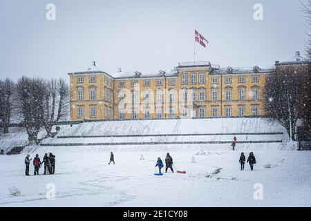 Hiver dans les jardins Frederiksberg à Copenhague Banque D'Images