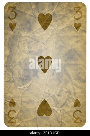 Cartes à jouer vintage de coeurs suit isolé sur fond blanc - haute qualité. XXL Banque D'Images