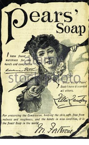 Époque victorienne, Pears SOAP, publicité vintage de 1890 Banque D'Images