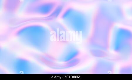 Arrière-plan de texture holographique. Forme fluide psychédélique irisée avec vagues. Illustration 3D, rendu 3D. Banque D'Images