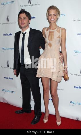 Zach Braff assistant à la '2011 Golden Globes Weinstein Company After Party' tenue à l'hôtel Beverly Hilton à Beverly Hills, Californie, le 16 janvier 2011. Photo de Baxter/ABACAPRESS.COM Banque D'Images