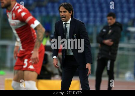 Rome, Italie. 06th Jan 2021. Coach Simone Inzaghi pendant la série UN match entre SS Lazio et ACF Fiorentina au Stadio Olimpico le 06 janvier 2021 à Rome, Italie. (Photo de Giuseppe Fama/Pacific Press) crédit: Pacific Press Media production Corp./Alay Live News Banque D'Images