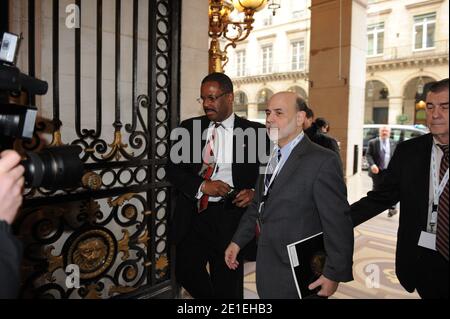 Ben Bernanke, président de la Réserve fédérale américaine (Fed), a photographié lors du séminaire de haut niveau du G20 Eurofi 2011 organisé avec la présidence française du G20 à l'hôtel Westin Vendome à Paris, en France, le 18 2011 février. Photo de Mousse/ABACAPRESS.COM Banque D'Images