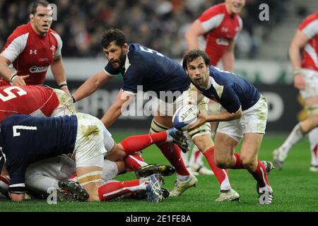 Morgan Parra en France lors du tournoi de rugby RBS 6 Nations , France contre pays de Galles, à St-Denis, France, le 19 mars 2011. La France a gagné 28-9. Photo de Henri Szwarc/ABACAPRESS.COM Banque D'Images