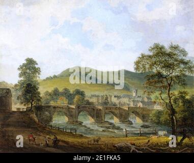 Llangollen Denbighshire par Paul Sandby. Banque D'Images