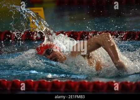 Sébastien Rouault remporte la finale libre de 1500 mètres lors des championnats de natation français, à Strasbourg, France, le 25 mars 2011. Photo de Nicolas Gouhier/ABACAPRESS.COM Banque D'Images