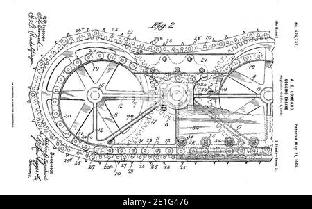 Lombard Patent US674737 Logging Engine. Banque D'Images
