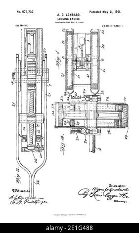 Moteur de consignation Lombard Patent US674737 a. Banque D'Images