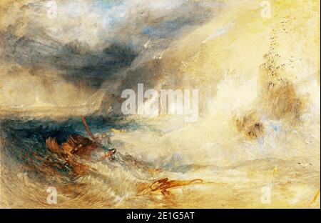 Long Ship's Lighthouse, Land's End, par Turner, Banque D'Images