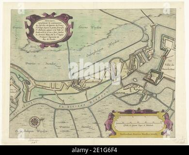 Loopgraven van het Staatse leger vanaf het fort Sint-Anthonie tot aan de stad, tijdens het beleg van Den Bosch, 1629. Banque D'Images