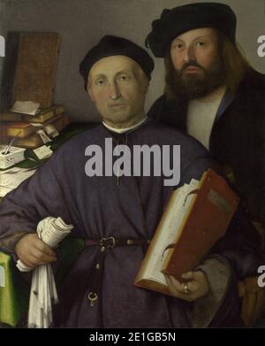 Lorenzo Lotto - le médecin Giovanni Agostino della Torre et son fils, Niccolò Banque D'Images