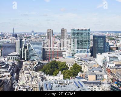 Vue en hauteur vers le nord-ouest depuis Salesforce Tower, City of London, Royaume-Uni. Banque D'Images